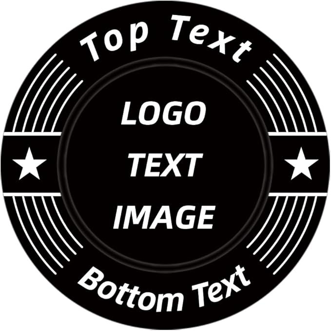 100 Custom Plastic Poker Chips, Print with Personalized Text, for Texas Hold'em Poker, Card Club or Late Night Poker Games