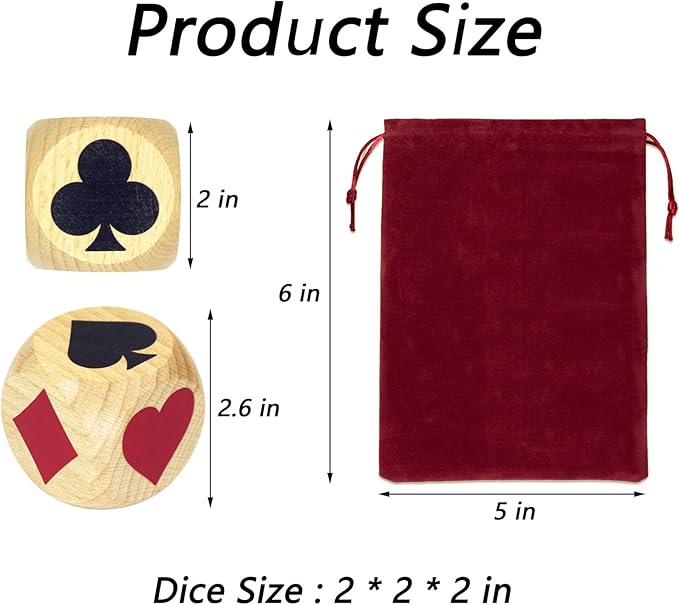 Marker Dice Euchre Pinochle Bridge Playing Cards Poker Whist Cards Markers Dice Euchre Cube Card Deck Marker Game Dice Wooden Indicator for Euchre Pinochle Bridge Enthusiasts (2 in) (2 Pcs)