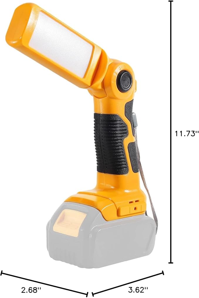 YEX-BUR Led Work Light for Dewalt 20v Battery, 12W 1000LM Cordless Handheld Spotlight with USB Port LED Jobsite Light Desk Lamp Flashlight for Camping Workshop Garage