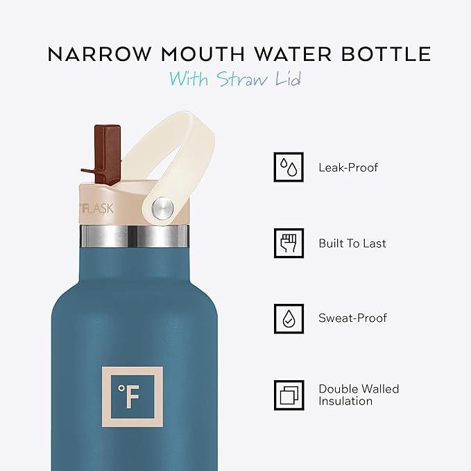 IRON °FLASK Camping & Hiking Hydration Canteens - Narrow Straw Lid & Boot - Leak Proof Vacuum Insulated Stainless Steel - Hot & Cold Double Walled Sports Water Bottle - Dream Sunset, 24 Oz