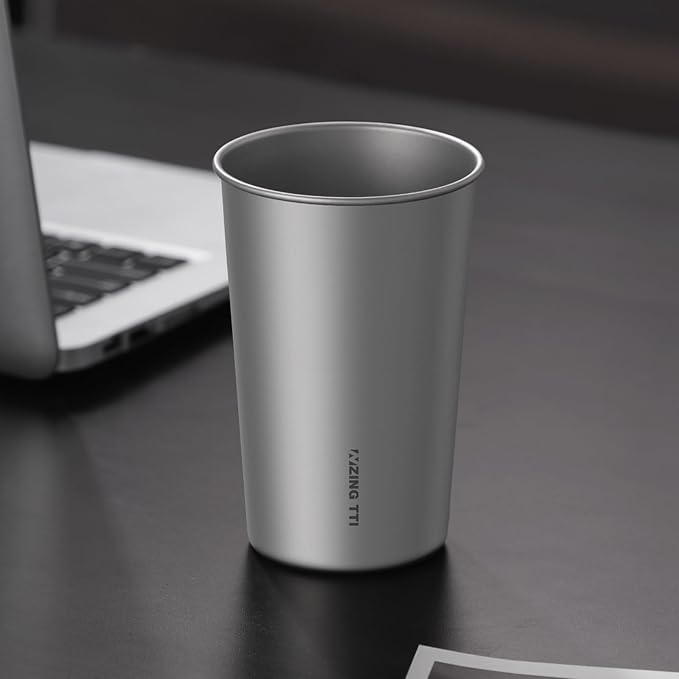 Titanium Pint Cup 300ml/10oz, Stackable Premium Metal Drinking Cups, Reusable Beer Juice Cup, Suitable for Home, Party, Camping, Outdoor, Indestructible (Small)