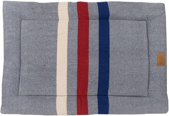 Pendleton Fleece Comfort Cushion Dog Bed - Cabin Stripe Shale, L