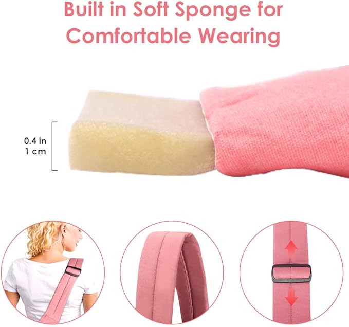 SlowTon Dog Carrier Sling - Thick Padded Shoulder Strap Adjustable Dog Carriers for Small Dogs, Puppy Carrier Purse for Pet Cat with Front Zipper Pocket Safety Belt Machine Washable (Pink M)