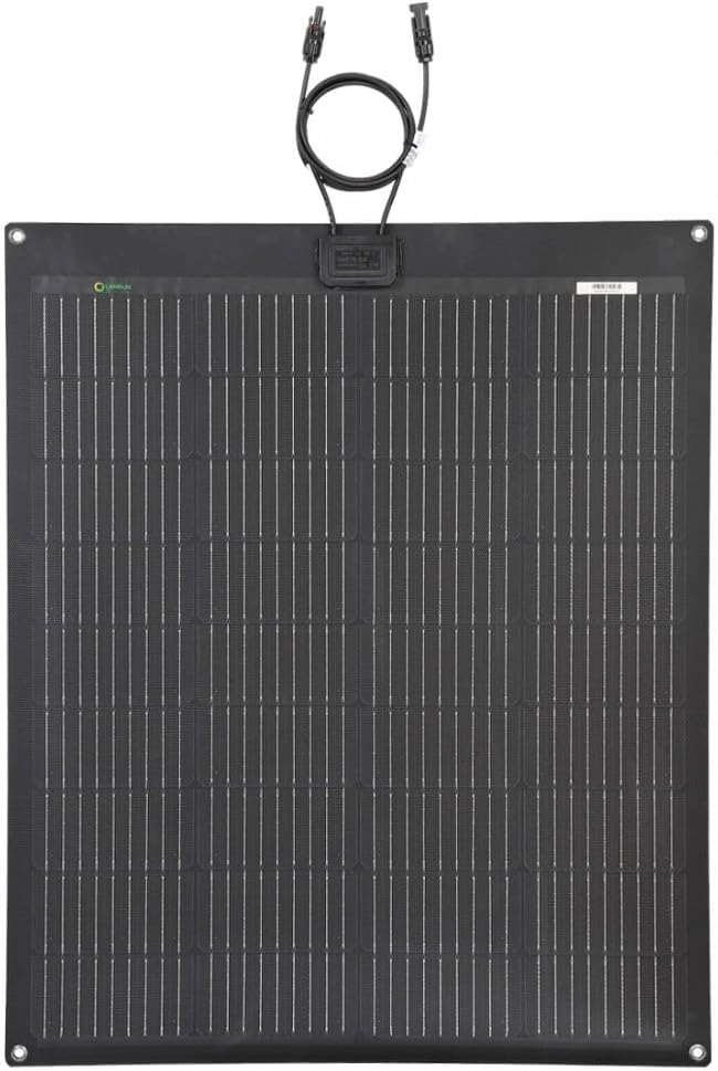Lensunsolar 100W 12V ETFE Flexible Solar Panel, 33.5x28in, PERC 9BB 23.5%+ Efficiency Mono Solar Cells, for Campers, RVs, Boats, Tent