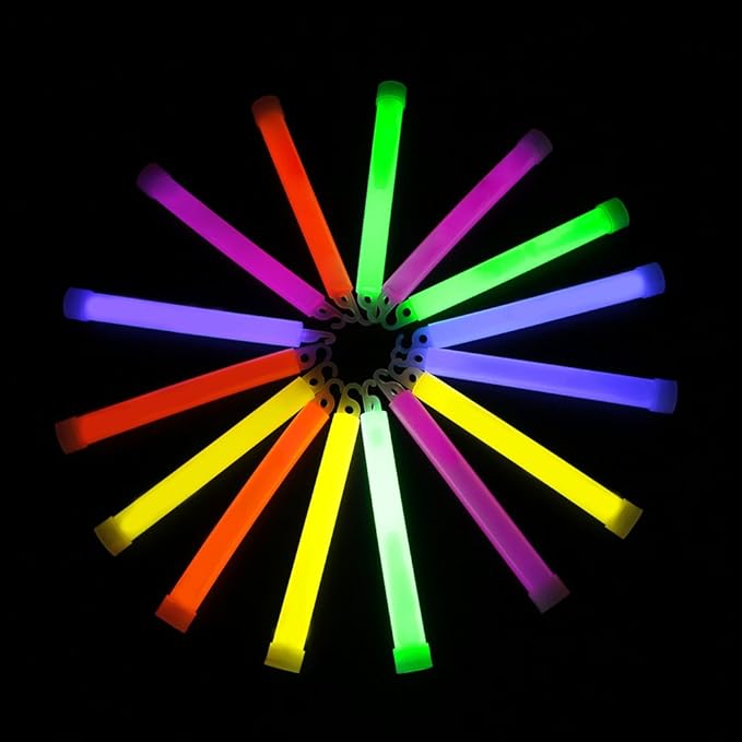 novelinks 100 Pcs 6'' Premium Glow Sticks Bulk - Ultra Bright Large Glow Necklaces Light up Glow in The Dark, Emergency Glow Sticks, Long-lasting Lighting Waterproof