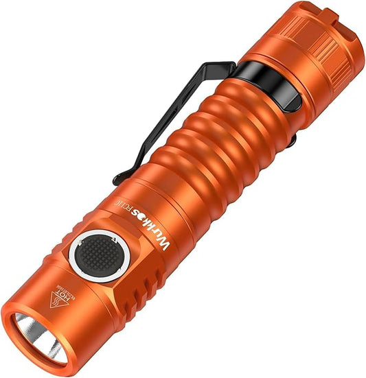 Wurkkos FC11C LED Flashlights Rechargeable -Small Powerful EDC Flashlight 90CRI 1200 High Lumen, IP68 Waterproof,Magnetic Tailcap,155M Beam Distance for Garden Dog Walking Emergency(Orange 4000K)