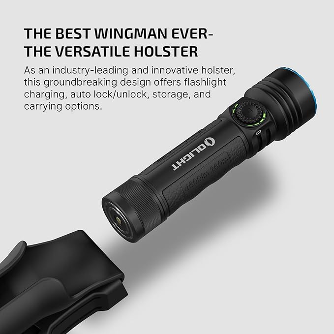 OLIGHT Seeker 4 Pro Rechargeable Flashlights, 4600 Lumens High Powerful Bright Light with USB C Holster, Waterproof IPX8 for Emergencies, Camping, Searching (Matte Black Neutral White)