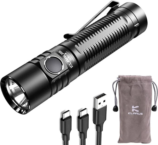 KLARUS G15 4000 High Lumen Pocket EDC Flashlight, 2A USB-C Fast Rechargeable, 200 Hours Long Lasting Compact Flash Light with Clip, IPX8 Waterproof, Portable for Camping, Inspection, Patrol, Emergency