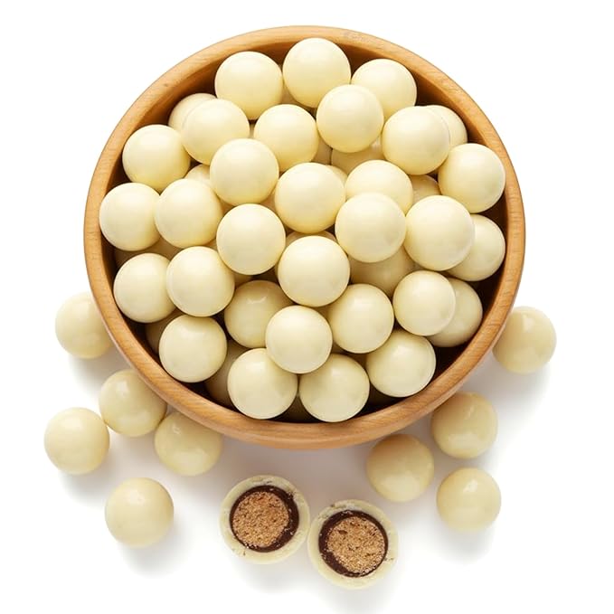 NY Spice Shop French Vanilla Chocolate Malt Balls Party Decorations - 8 Ounce Malted Milk Balls Candy Birthday Gifts - Chocolate Malted Milk Ball - Dark Chocolate Malt Ball Holiday Snacks
