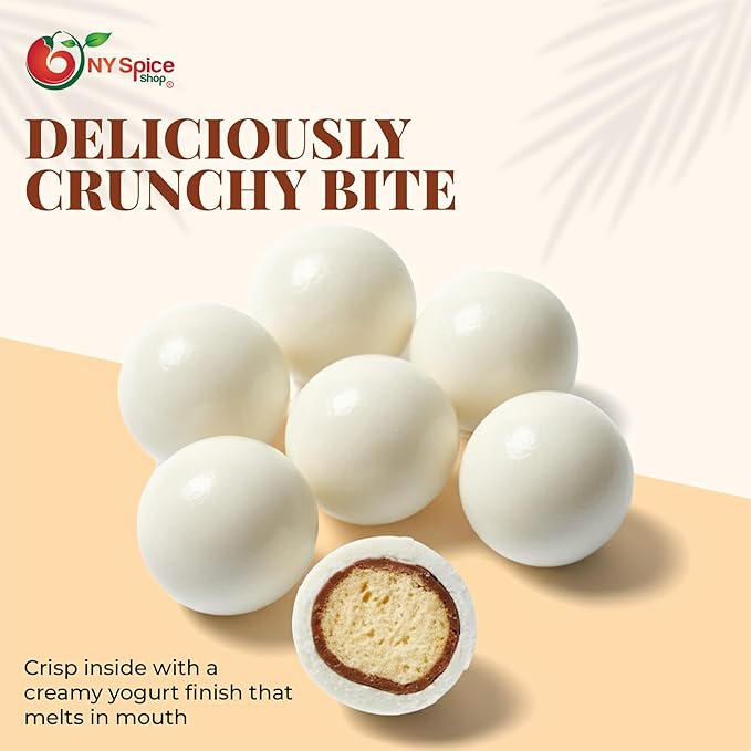 NY Spice Shop Jumbo Yogurt Chocolate Malt Balls Party Decorations - 1 Pound Malted Milk Ball Candy Birthday Gifts - Chocolate Malted Milk Balls - Dark Chocolate Malt Ball Holiday Snacks