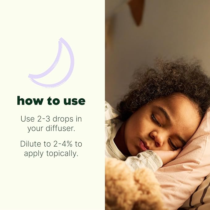 Plant Therapy KidSafe Organic Nighty Night Essential Oil Blend for Sleep 10 mL (1/3 oz) 100% Pure, Undiluted, Therapeutic Grade