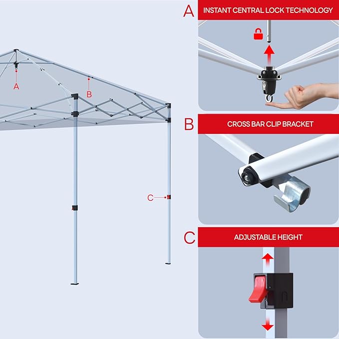 10x10 Pop Up Canopy Tent,10X10FT (White, 10x10FT)