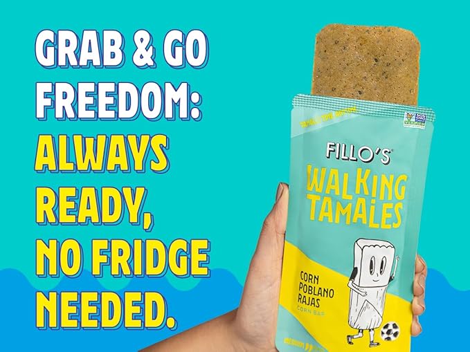 Fillos Walking Tamales Mild, Savory Ready To Eat Meals, Microwaveable Meal, Gluten Free and Preservative Free 7 Pack with Mild Tamales Lunchables