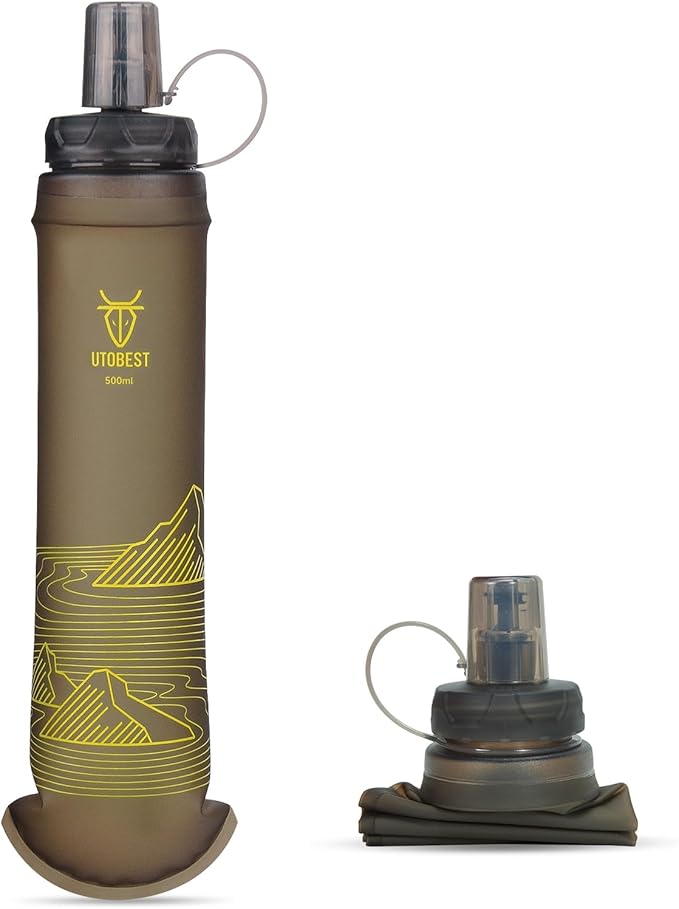 Soft Flask, 1 Pack Flexible TPU Hydration Water Bottle, Collapsible for Running, Hiking, Cycling, Climbing, and Marathon