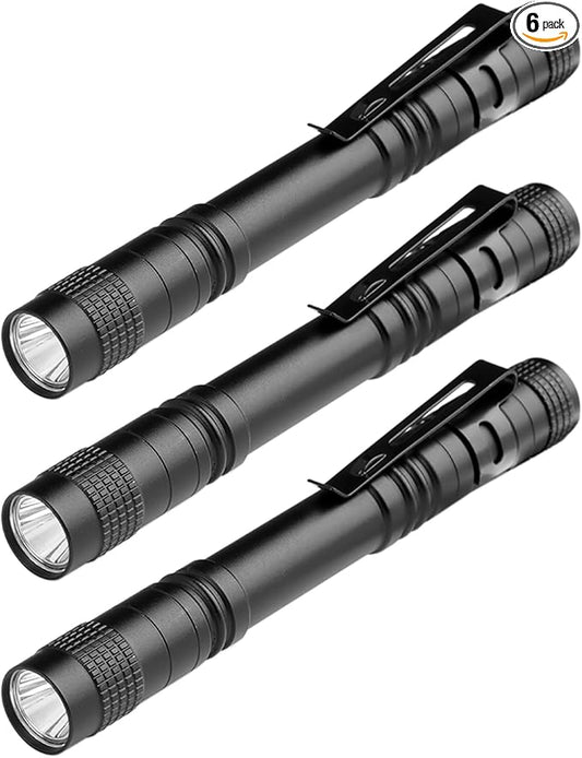 5.1" Mini Pocket Flashlight, Small LED Pen Light with Clip, 500 Lumen Torch White Light Powered by AAA Battery, Portable Versatile for Inspection Medical Repair Camping Outdoor Emergency