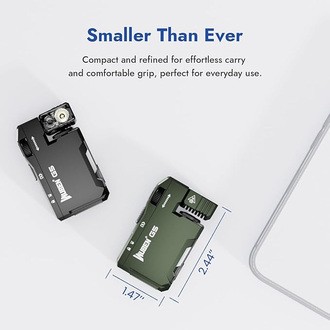 WUBEN G5 Rechargeable EDC Flashlight, Powerful RGB Flashights, 400 Lumens Portable Flat Mini Flashlights, IP68 Waterproof Multi-Mode Magnetic Small Keychain Flashlight for Camping, Emergency (Green)