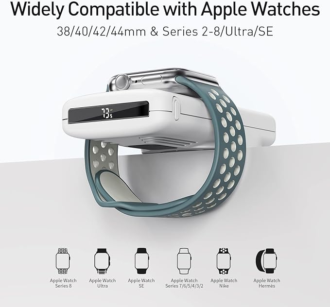 iWALK Magnetic Wireless Power Bank with iWatch Charger,10000mAh PD Fast Charging Portable Charger Compact Battery Pack Compatible with iPhone 17/16/15/14/13/12 Series,Apple Watch Ultra/8/7/6/5/4