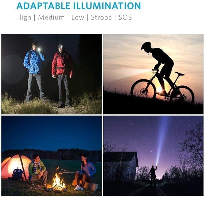 Pocketman LED Tactical Flashlight Super Bright LED Flashlights Portable Outdoor Water Resistant Torch with 5 Light Modes(10Pack)