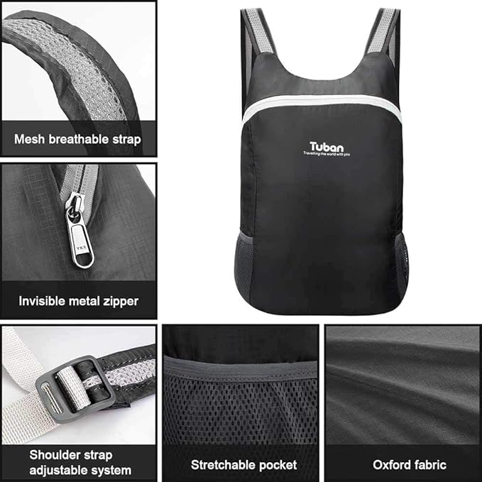 Ultra Lightweight Packable Water Resistant Backpack for Travel Camping Outdoor Hiking Daypack