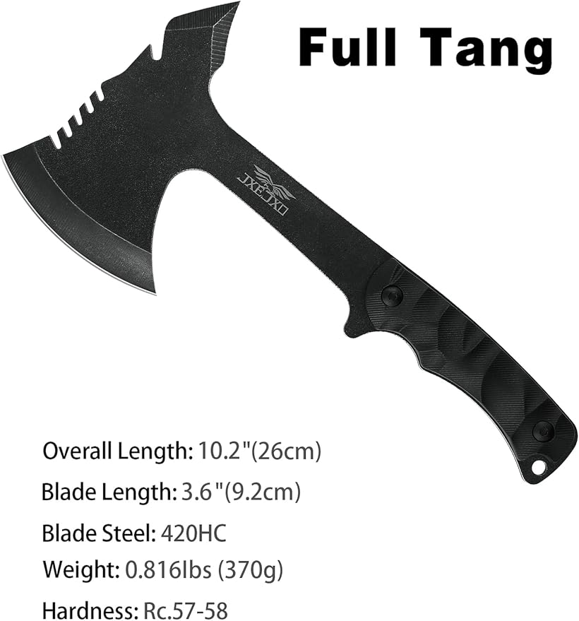 JXE JXO Throwing Axe Sets, Overall 10.2in 6Pack Throwing Tomahawk, Full Tang 420HC Stainless Steel, Design for Hawks Throwing Recreation and Competition
