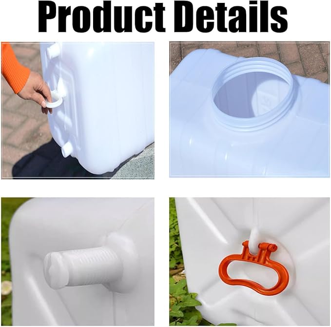 Water Tank Drop-Resistant Plastic,Portable Horizontal Plastic Water Storage Container with Faucet for Household Water Camping Outdoor Self-Driving(Size:13.2 Gal)