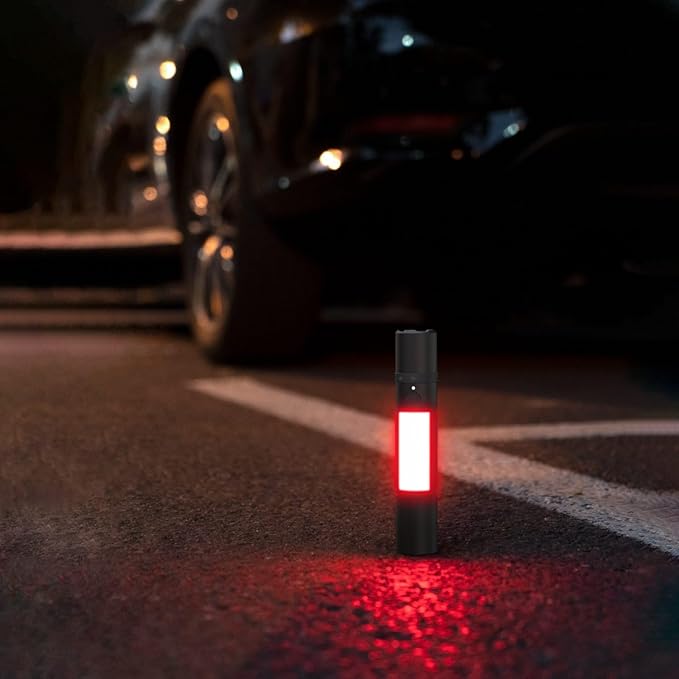 HOTO Emergency Flashlight Rechargeable, Magnetic LED Flashlight High Lumens with Window Glass Breaker Seatbelt Cutter, Zoomable Car Work Flash Light for Car Repair, Camping, Emergency