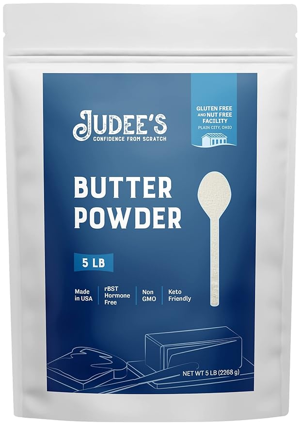 Judee's Gluten Free Butter Powder Bulk - Keto Baking & Keto Snacks - Gluten-Free Recipes & Butter Powder for Baking - 5 lb