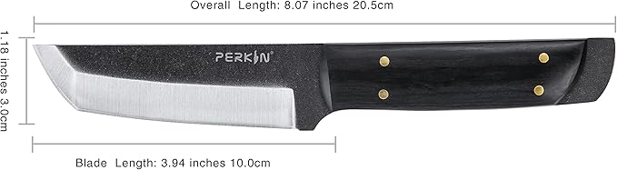 Perkin Handmade Fixed Blade Hunting Knives with Sheath-Full Tang Bushcraft Fixed-Blade Tanto Knives for Outdoor, Camping, Survival Tactical, Fighting, Hiking, Skinning, Hunter-Unisex Adults