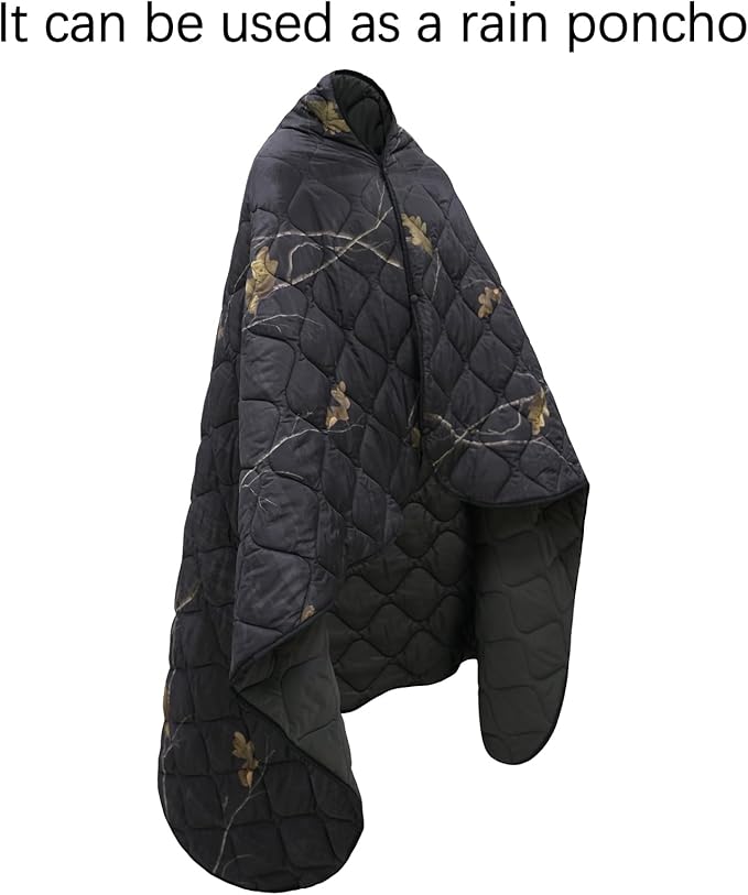 Poncho Liner Military Blanket Outdoor Camping Blankets for Travel, Beach, Grass, Picnic, Car Emergency, Outdoor, Survival