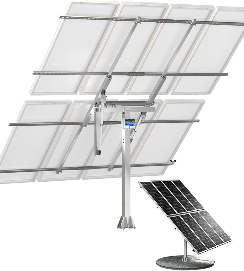 ECO-WORTHY Solar Panel Dual Axis Tracking System (Expanded Version Increase 40% Power) with Tracker Controller,for 10PCS 100W/8PCS 200W/4PCS 400W,High Stability, Multi-Angle Adjustment, for Yard/Farm