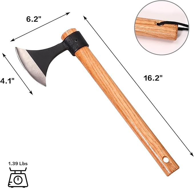16" Throwing Tomahawks, 2 Pack Axes with High Carbon Steel & Wooden Handle, Ideal for Axe Throwing Game, Recreation & Competition, Gift for Men