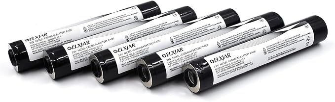 (5-Pack) 3.6V 1800mAh Ni-Cd Rechargeable Battery Pack Compatible with Streamlight Stinger DS, LED HP, XT, 75175, 75375, PolyStinger, Pelican M9 Flashlight