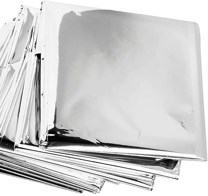 Premium Mylar Emergency Blanket ??Thermal foil Blanket for Camping, Hiking & Emergency Supplies | Waterproof Compact Foil Space Blanket| Retains 90% Body Heat & Aid in Outdoor Survival (10 Pack)