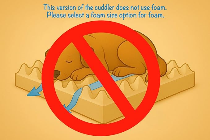 Furry's Paradise Cuddler Waterproof Bolster Pet Bed with Recycled Fibers and Non-Slip Bottom. (Blown Dandelions, Small)