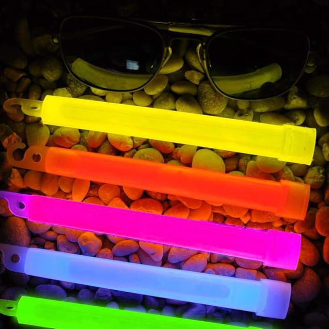 novelinks 100 Pcs 6'' Premium Glow Sticks Bulk - Ultra Bright Large Glow Necklaces Light up Glow in The Dark, Emergency Glow Sticks, Long-lasting Lighting Waterproof