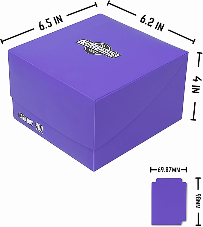 Trading Card Storage Box 800 - Grey | Card Box 800+ holds standard 35pt cards | 4-in-1 Compartments| Strong Double Wall Design | 8 dividers | Sports & Baseball Card Deck Box - Grey
