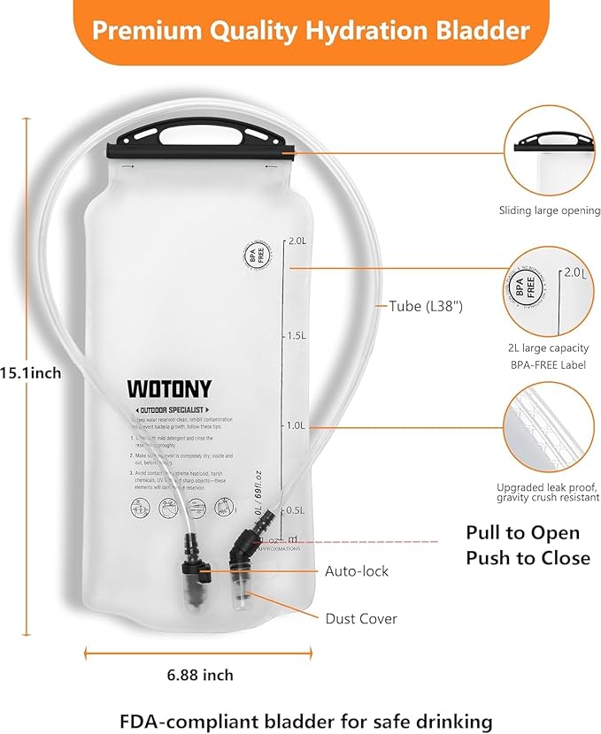 wotony Hydration Backpack with Water Bladder for Hiking Tactical Hydration Pack for Men Women Molle Water Backpack for Hiking