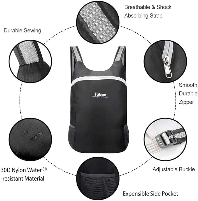 Ultra Lightweight Packable Water Resistant Backpack for Travel Camping Outdoor Hiking Daypack