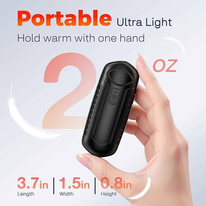 Hand Warmers Rechargeable 2 Pack, Electric Hand Warmers, 2-Second to 131°F with 5 Heat Levels, USB-C Portable Pocket Heater Handwarmers Black, UL Certified for Camping, Hunting, Gifts for Women Men