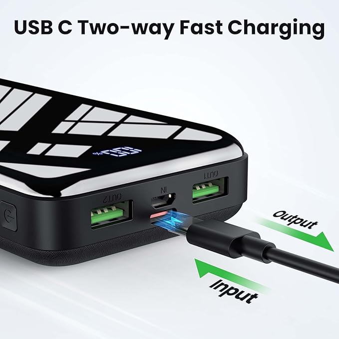Portable Charger Power Bank 27000mAh, 22.5W Fast Charging USB C External Battery Pack, 3 Outputs & 2 Inputs, LED Display, Battery Cell Phone Bank for iPhone 17/16/15, Samsung Galaxy, Android