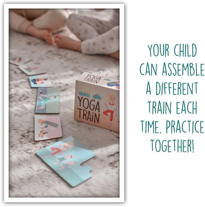 YOGi FUN - Yoga Train Game, Mindfulness Cards for Kids and Adults, Fun Game, Family Yoga Game