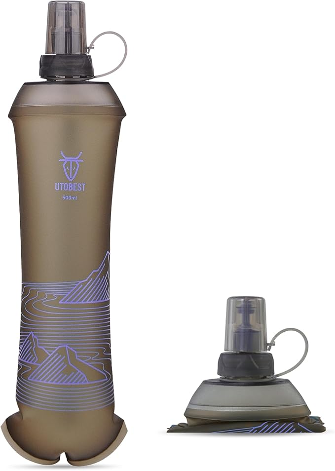 Soft Flask, 1 Pack Flexible TPU Hydration Water Bottle, Collapsible for Running, Hiking, Cycling, Climbing, and Marathon