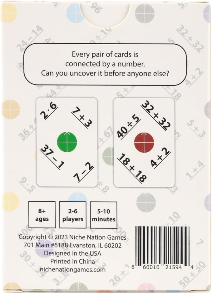 Numli - Math Booster Game 5th, 6th, 7th Grade - More Fun Than Flash Cards - Add, Subtract, Multiply, Divide - Classroom Games - Educational Games - Math Card Games