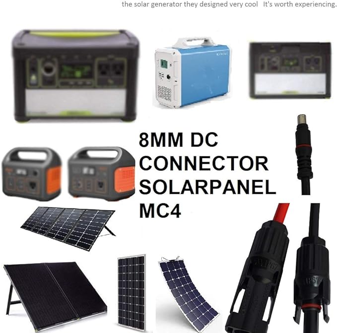 Solar ConnectorsTo DC7909, DC8020 Adapter Perfectly Solar Connector, Compatibility with Jackery Portable Power Station, Solar Panel Extension Cable, 12AWG Heavy Wire
