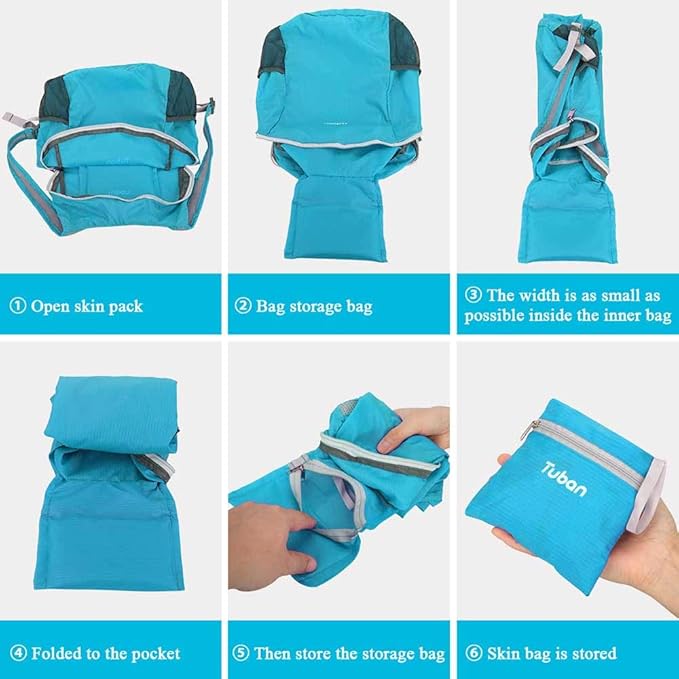 Ultra Lightweight Packable Water Resistant Backpack for Travel Camping Outdoor Hiking Daypack
