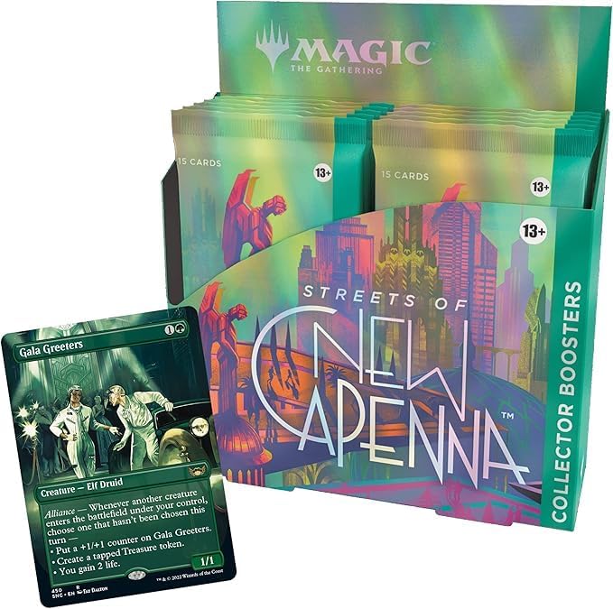 MTG Streets of New Capenna Collector Booster Box | 12 Packs + 1 Box Topper (181 Magic Cards)
