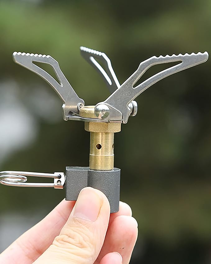 Mini Backpacking Stove,Pocket Rocket Burner,Ultralight Camp Gas Stove,Portable Propane Burner,Lightweight Butane Burner for Camping Hiking Traveling Picnic Outdoor-3000W-Flannel Storage Bag