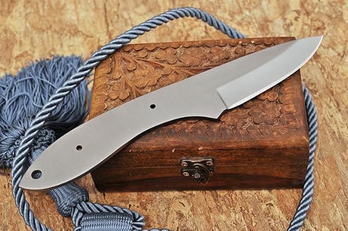 Zaby Knives-7282 Custom Handmade D2 Steel hunting Knife Blank Blade, 8.5'' skinning Knife Blank Blade For knife making, Gray (7282 Blank blade)