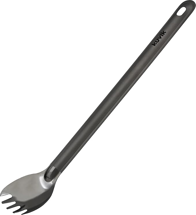 Kuvik Titanium Long Handle Spork 2-Pack - Ultralight and Compact for Camping and Hiking