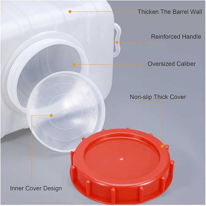 Water Tank Drop-Resistant Plastic,Portable Horizontal Plastic Water Storage Container with Faucet for Household Water Camping Outdoor Self-Driving(Size:13.2 Gal)